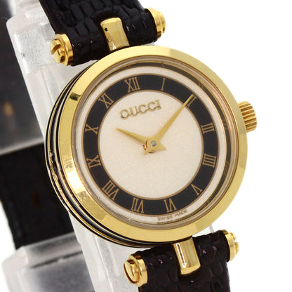 Gucci Watches Quartz Gold Plated, Leather Gold Sherry Line Ivory Dial Women