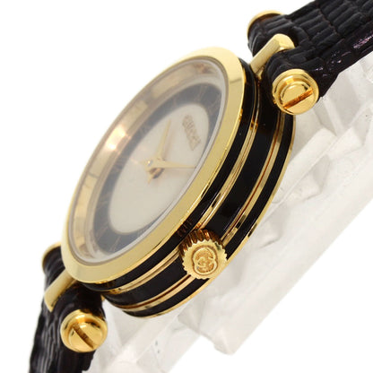 Gucci Watches Quartz Gold Plated, Leather Gold Sherry Line Ivory Dial Women
