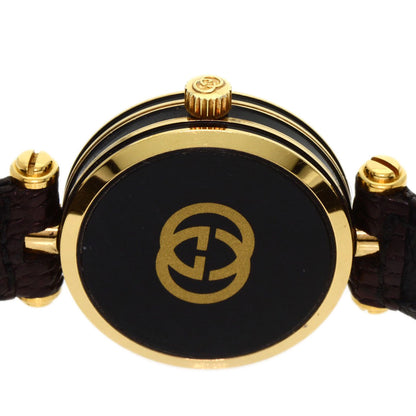 Gucci Watches Quartz Gold Plated, Leather Gold Sherry Line Ivory Dial Women