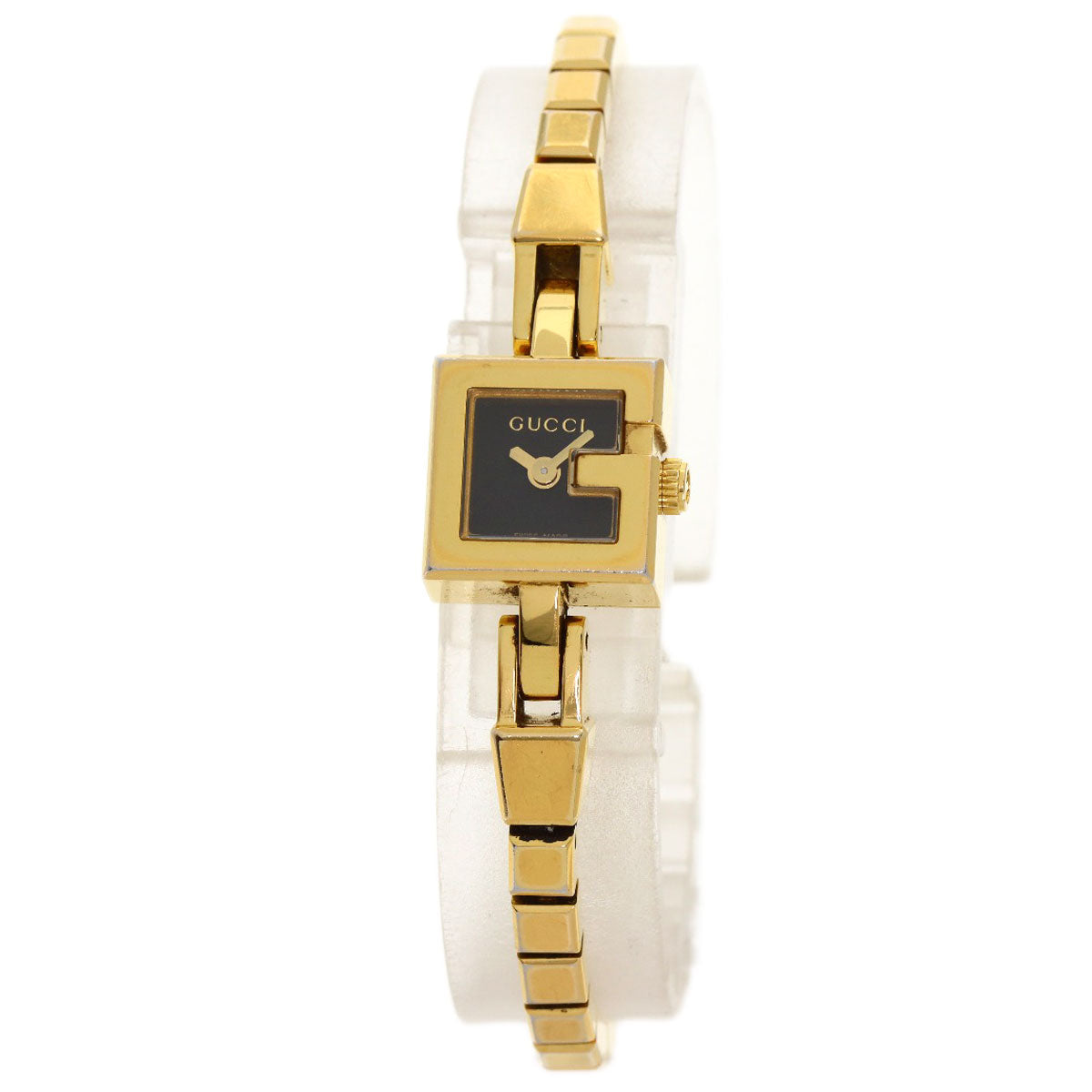 Gucci Watches Quartz 102 Gold Plated , Gold Plated Gold G Mini Black Dial Women