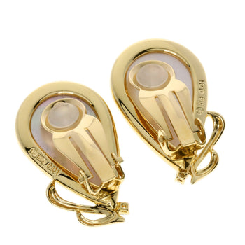 Tasaki Earring 18K Yellow Gold Gold Mabe Pearl Diamond