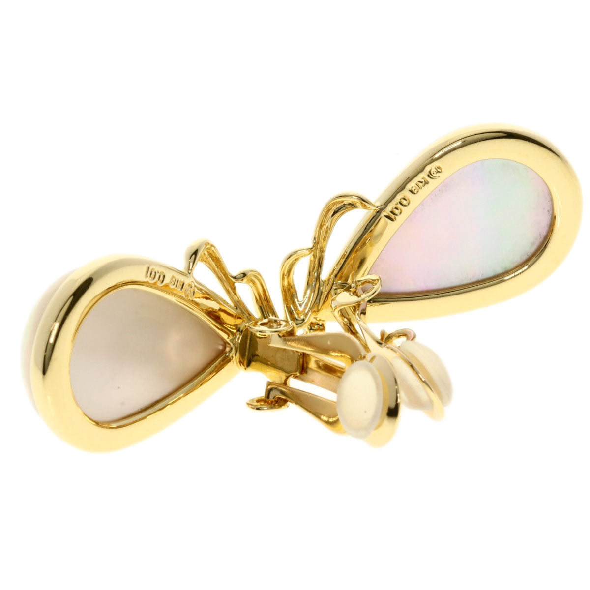 Tasaki Earring 18K Yellow Gold Gold Mabe Pearl Diamond