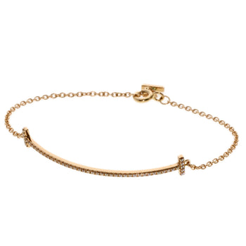 Tiffany&Co. Bracelet 18K Pink Gold Gold T Smile Small Diamond
