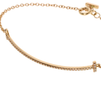 Tiffany&Co. Bracelet 18K Pink Gold Gold T Smile Small Diamond