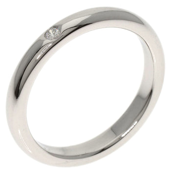 Tiffany&Co. Ring Pt950 Silver Stacking Band 1P Diamond Women