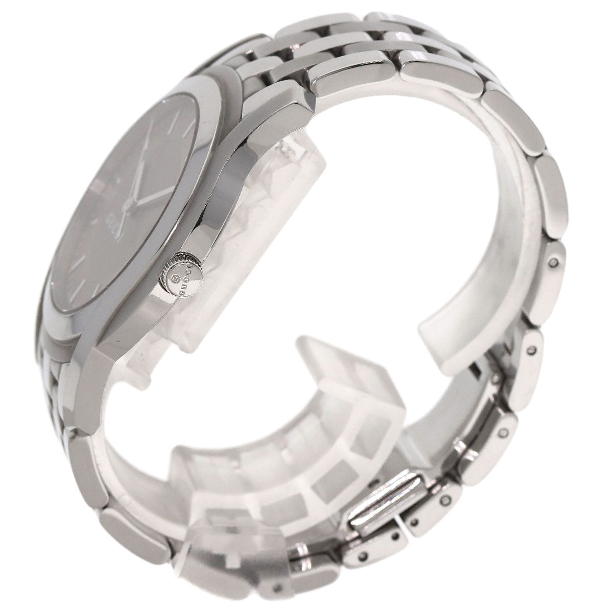 Gucci Watches Quartz 5500Xl Stainless Steel , Stainless Steel Silver Round Face Silver Dial Mens