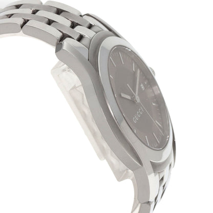 Gucci Watches Quartz 5500Xl Stainless Steel , Stainless Steel Silver Round Face Silver Dial Mens