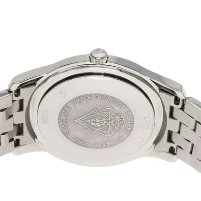 Gucci Watches Quartz 5500Xl Stainless Steel , Stainless Steel Silver Round Face Silver Dial Mens