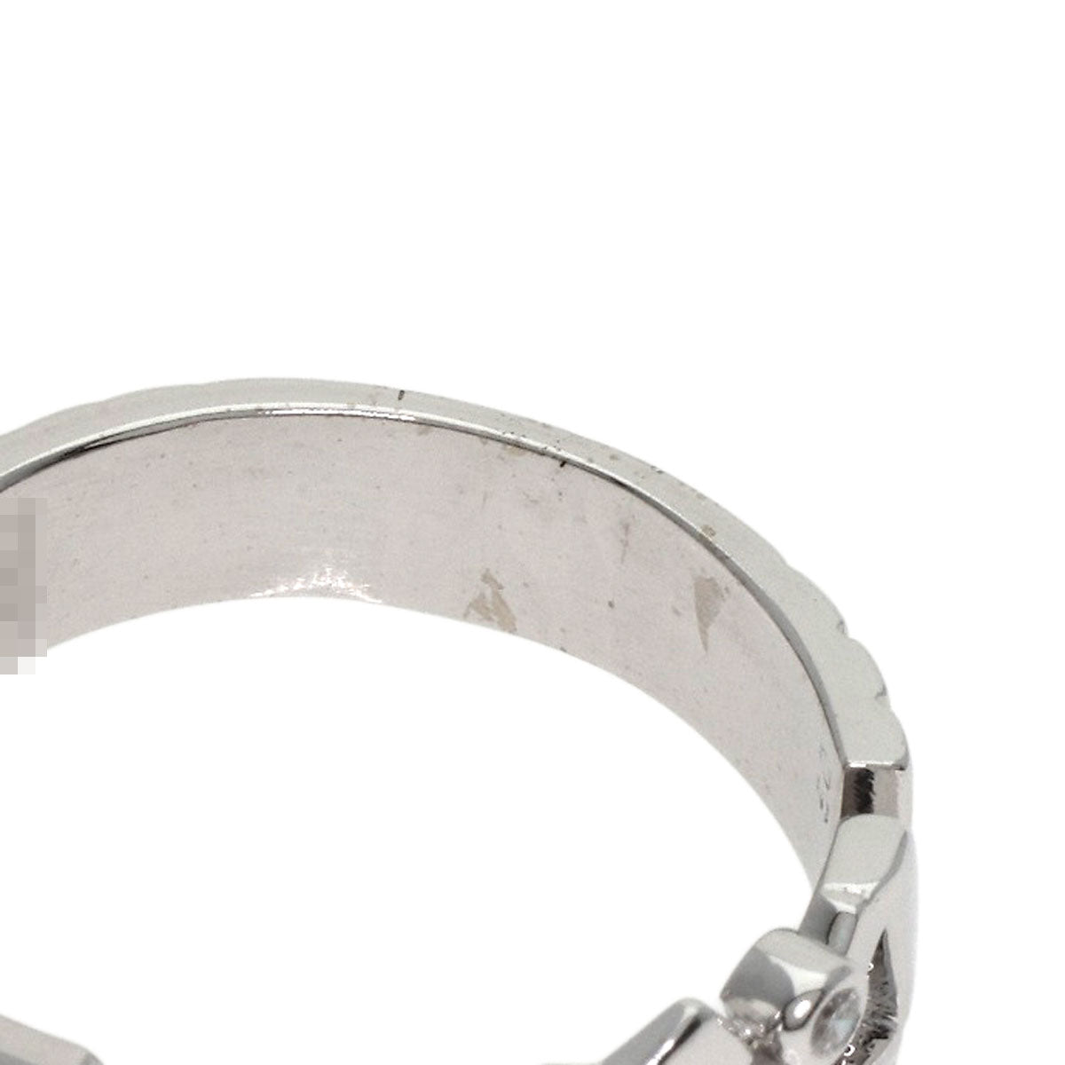 Chanel Ring K18Wg Silver Baroque Diamond Women