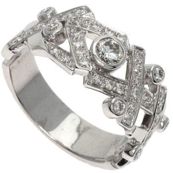 Chanel Ring K18Wg Silver Baroque Diamond Women