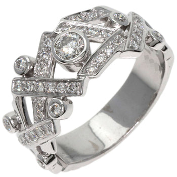 Chanel Ring K18Wg Silver Baroque Diamond Women