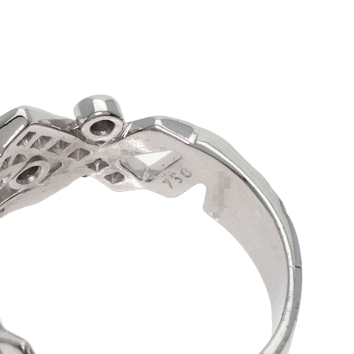 Chanel Ring K18Wg Silver Baroque Diamond Women