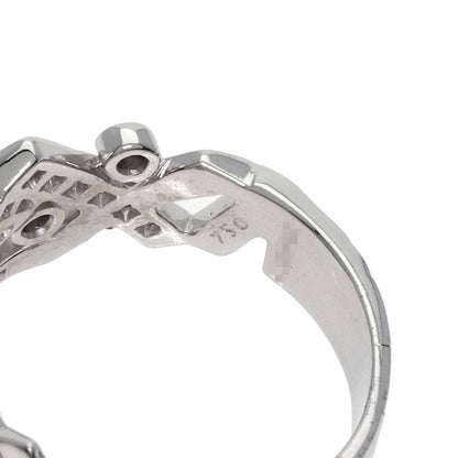 Chanel Ring K18Wg Silver Baroque Diamond Women