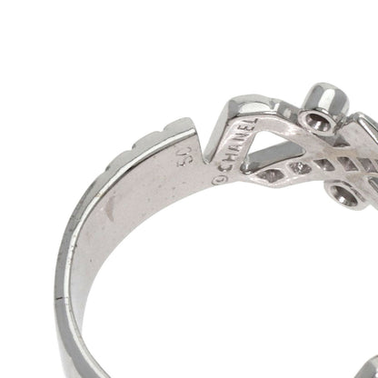 Chanel Ring K18Wg Silver Baroque Diamond Women