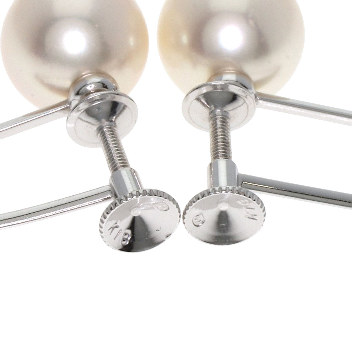Mikimoto Earring K18Wg Silver Pearl 0.3" Women