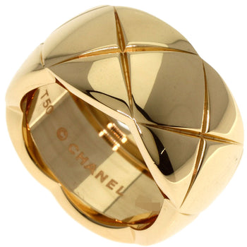 Chanel Ring 18K Yellow Gold Silver Coco Crush Large #50 Women