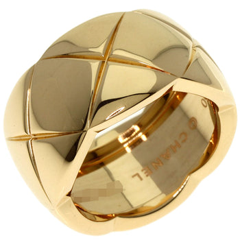 Chanel Ring 18K Yellow Gold Silver Coco Crush Large #50 Women