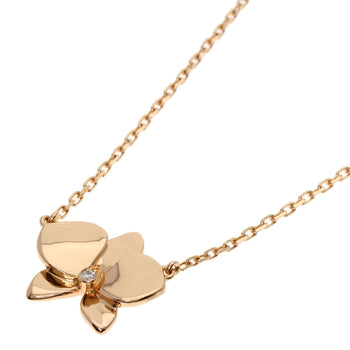 Cartier Necklace 18K Pink Gold Gold Caress D'Orchid Pal Medium 1P Diamond