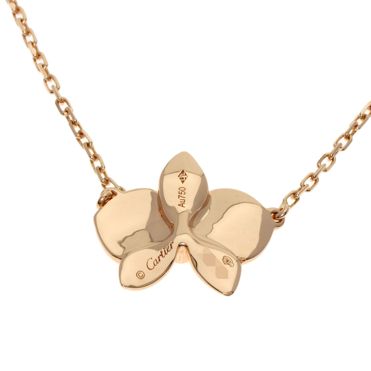 Cartier Necklace 18K Pink Gold Gold Caress D'Orchid Pal Medium 1P Diamond