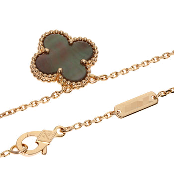 Van Cleef & Arpels Necklace 18K Pink Gold Gold Vintage Alhambra Black Shell