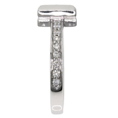 Tiffany&Co. Ring K18Wg Silver T One Half Diamond Women