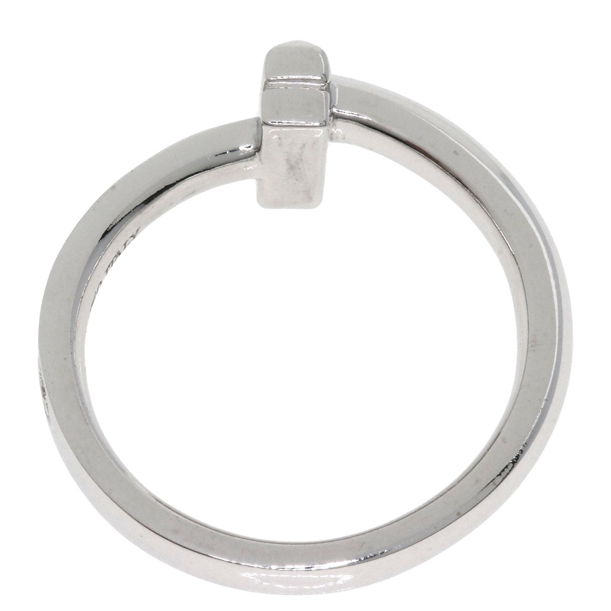 Tiffany&Co. Ring K18Wg Silver T One Half Diamond Women