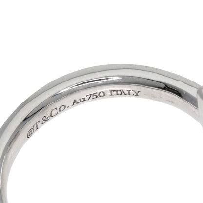 Tiffany&Co. Ring K18Wg Silver T One Half Diamond Women