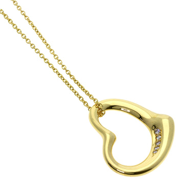 Tiffany&Co. Necklace 18K Yellow Gold Gold Open Heart 5P Diamond Women