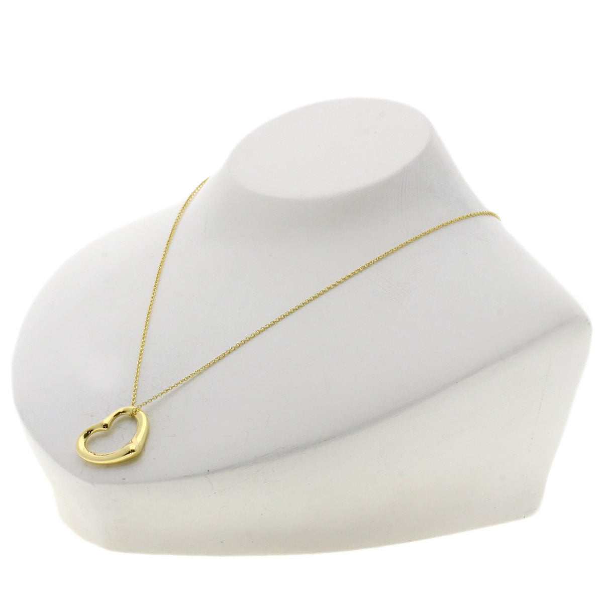 Tiffany&Co. Necklace 18K Yellow Gold Gold Open Heart 5P Diamond Women