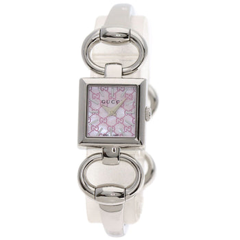 Gucci Watches Quartz Ya120 Stainless Steel , Stainless Steel Silver Tornavoni Pink Shell Dial Women