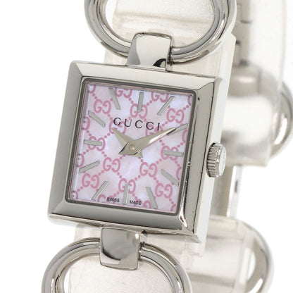 Gucci Watches Quartz Ya120 Stainless Steel , Stainless Steel Silver Tornavoni Pink Shell Dial Women