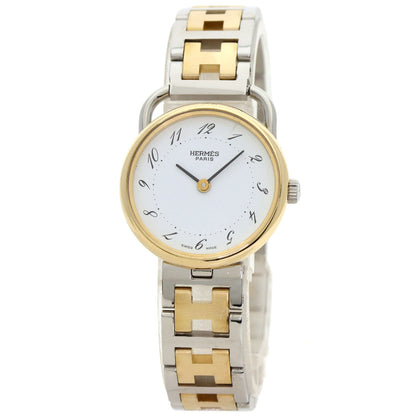 Hermes Watches Quartz Stainless Steel , Ssxgp Gold Arceau White Dial Women