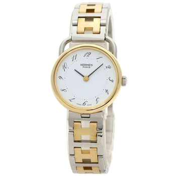 Hermes Watches Quartz Stainless Steel , Ssxgp Gold Arceau White Dial Women