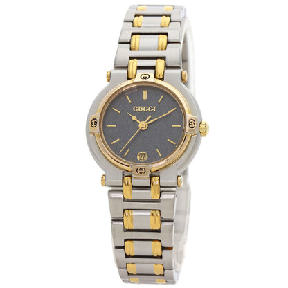 Gucci Watches Quartz 9000L Stainless Steel Gold Round Face Gray Dial