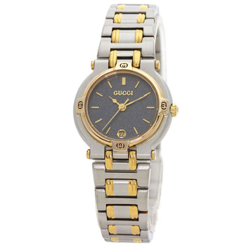 Gucci Watches Quartz 9000L Stainless Steel Gold Round Face Gray Dial