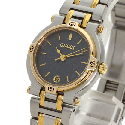 Gucci Watches Quartz 9000L Stainless Steel Gold Round Face Gray Dial