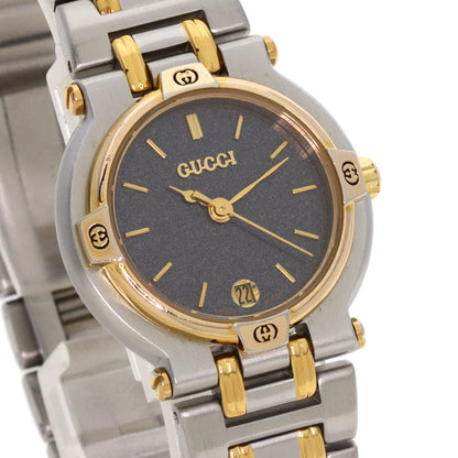 Gucci Watches Quartz 9000L Stainless Steel Gold Round Face Gray Dial