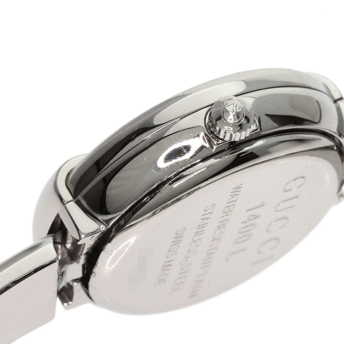 Gucci Watches Quartz 1400L Stainless Steel , Stainless Steel Silver Round Face Black Dial Women