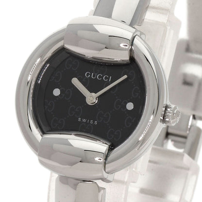 Gucci Watches Quartz 1400L Stainless Steel , Stainless Steel Silver Round Face Black Dial Women
