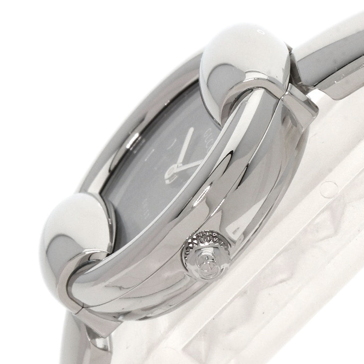 Gucci Watches Quartz 1400L Stainless Steel , Stainless Steel Silver Round Face Black Dial Women