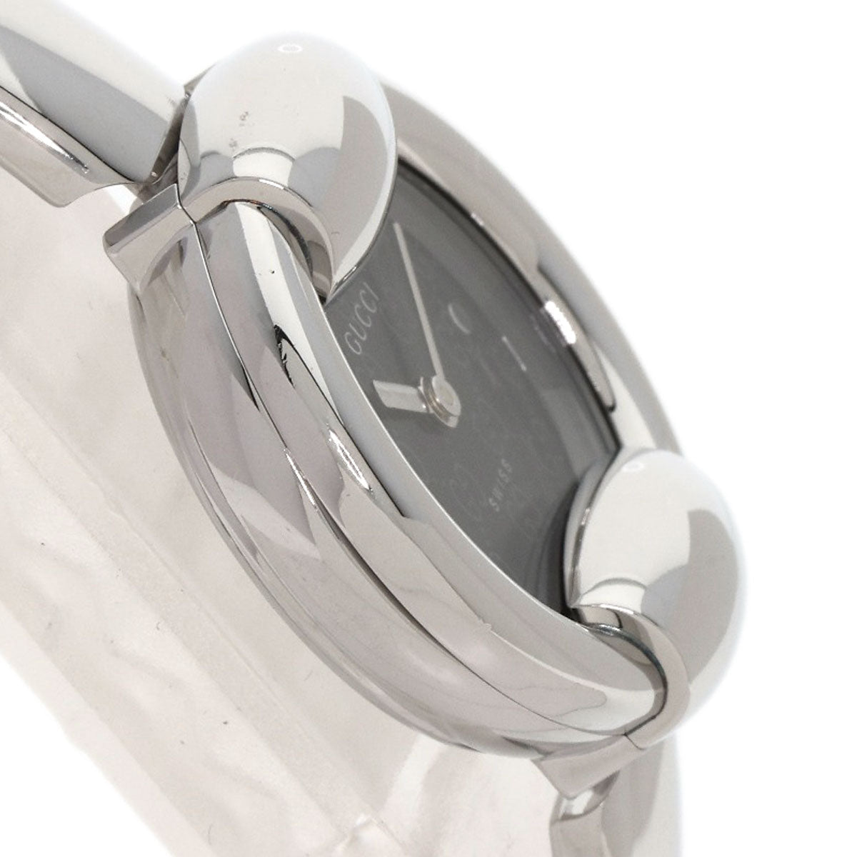 Gucci Watches Quartz 1400L Stainless Steel , Stainless Steel Silver Round Face Black Dial Women