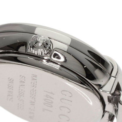 Gucci Watches Quartz 1400L Stainless Steel , Stainless Steel Silver Round Face Black Dial Women