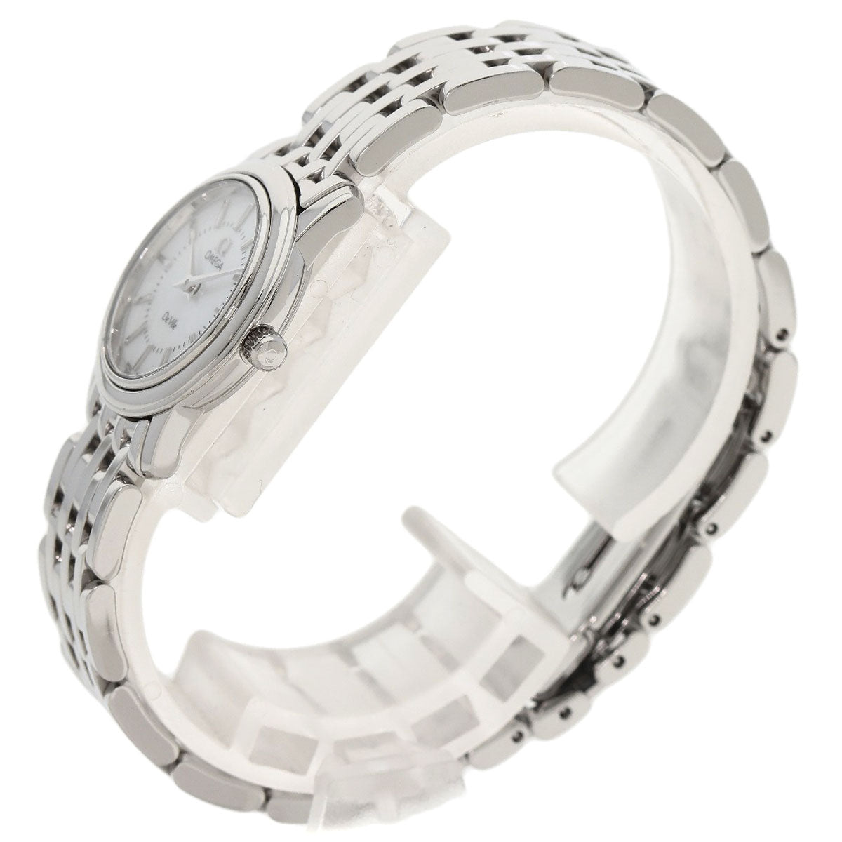 Omega Watches Quartz 4570.72 Stainless Steel Silver De Ville Prestige White Shell Dial