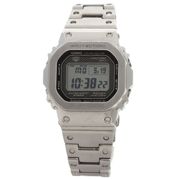 Casio Watches Solar Powered Gmw-B5000 Stainless Steel , Stainless Steel Silver G Shock Digital Dial