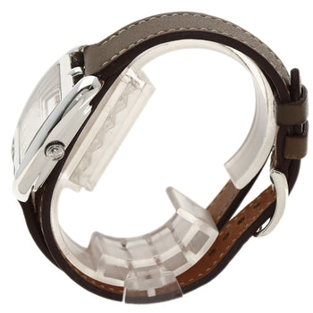 Hermes Watches Quartz Ct1.250 Sv925 , Leather Silver Cape Cod Double Tour Etoupe White Dial Women