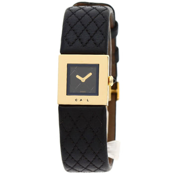 Chanel Watches Quartz H0111 K18Yg, Leather Gold Matrasse Black Dial Women