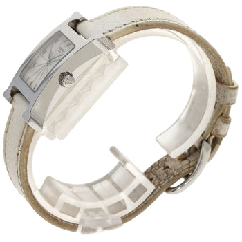 Hermes Watches Quartz Hh1.210 Stainless Steel, Leather Silver H Watch Silver Dial Women