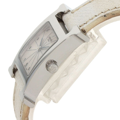 Hermes Watches Quartz Hh1.210 Stainless Steel, Leather Silver H Watch Silver Dial Women