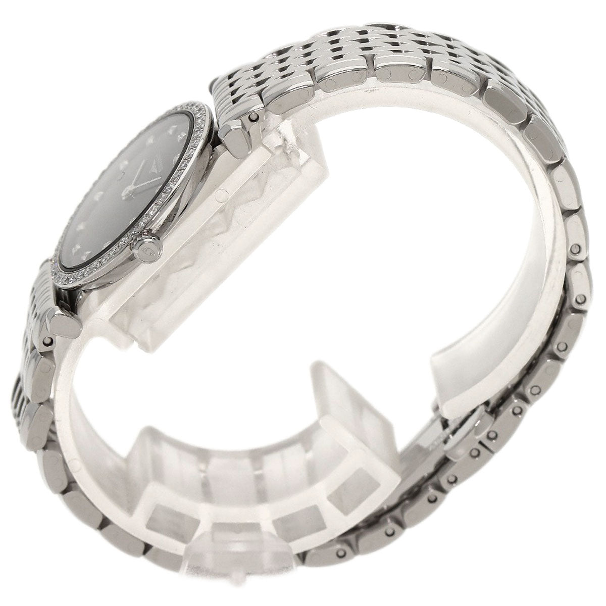 Longines Watches Quartz L4.241.0 Stainless Steel Silver Grand Classic Diamond Black Dial