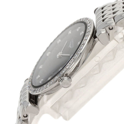 Longines Watches Quartz L4.241.0 Stainless Steel Silver Grand Classic Diamond Black Dial